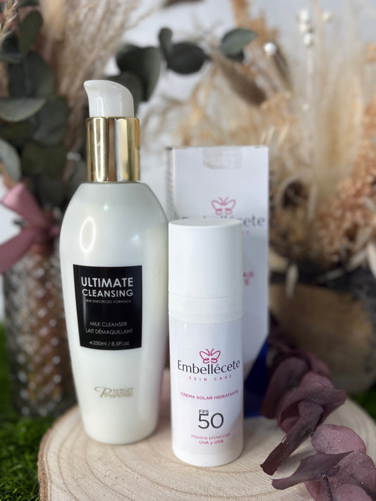 KIT EMBELLECETE- PROTECTOR SOLAR + LIMPIADOR FACIAL