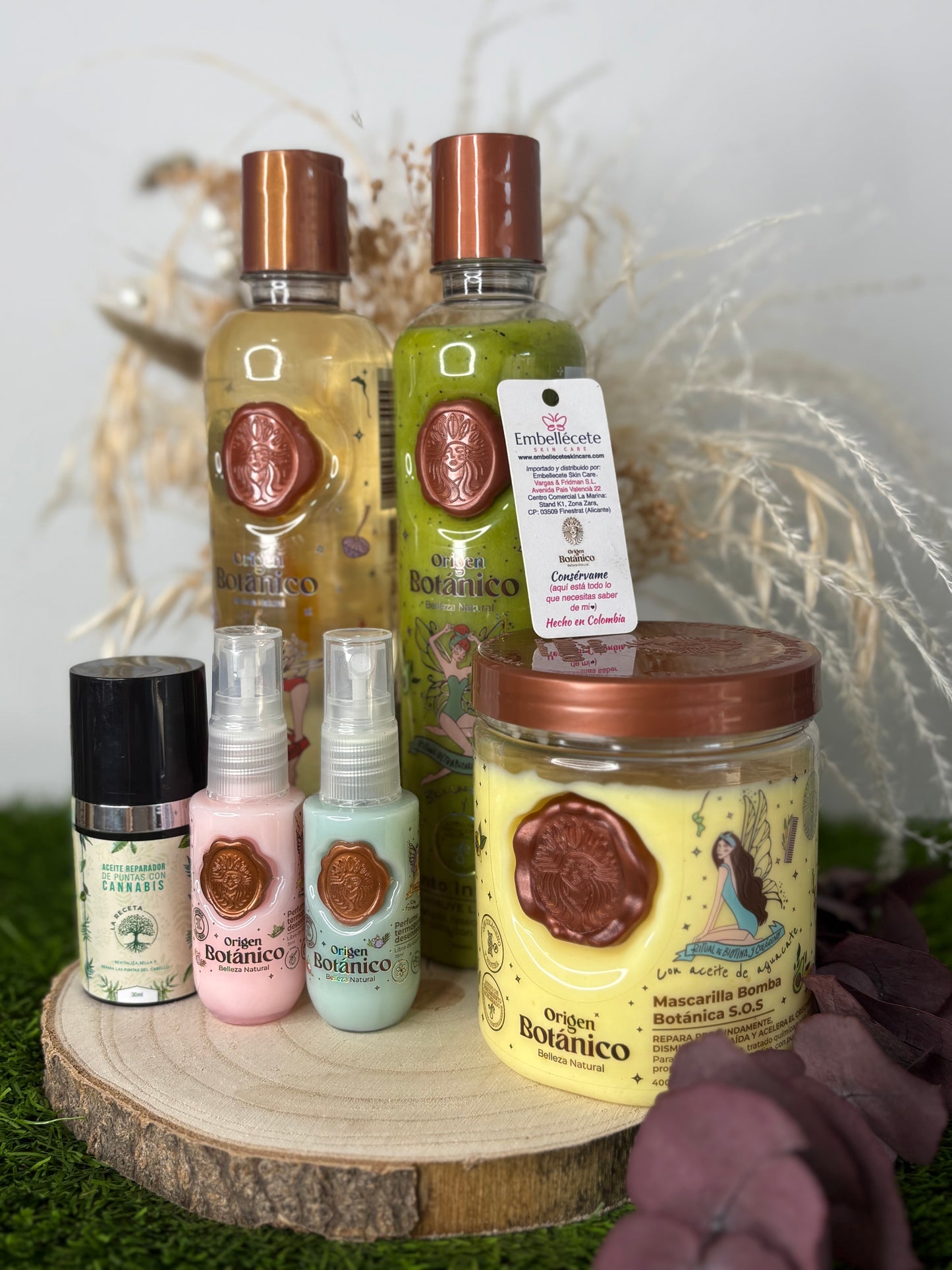 KIT BOTANICO- CHAMPÚ+PLEX+BOMBA BOTANICA+MINI DÚO TERMOPROTECTORES+ACEITE REPARADOR DE PUNTAS