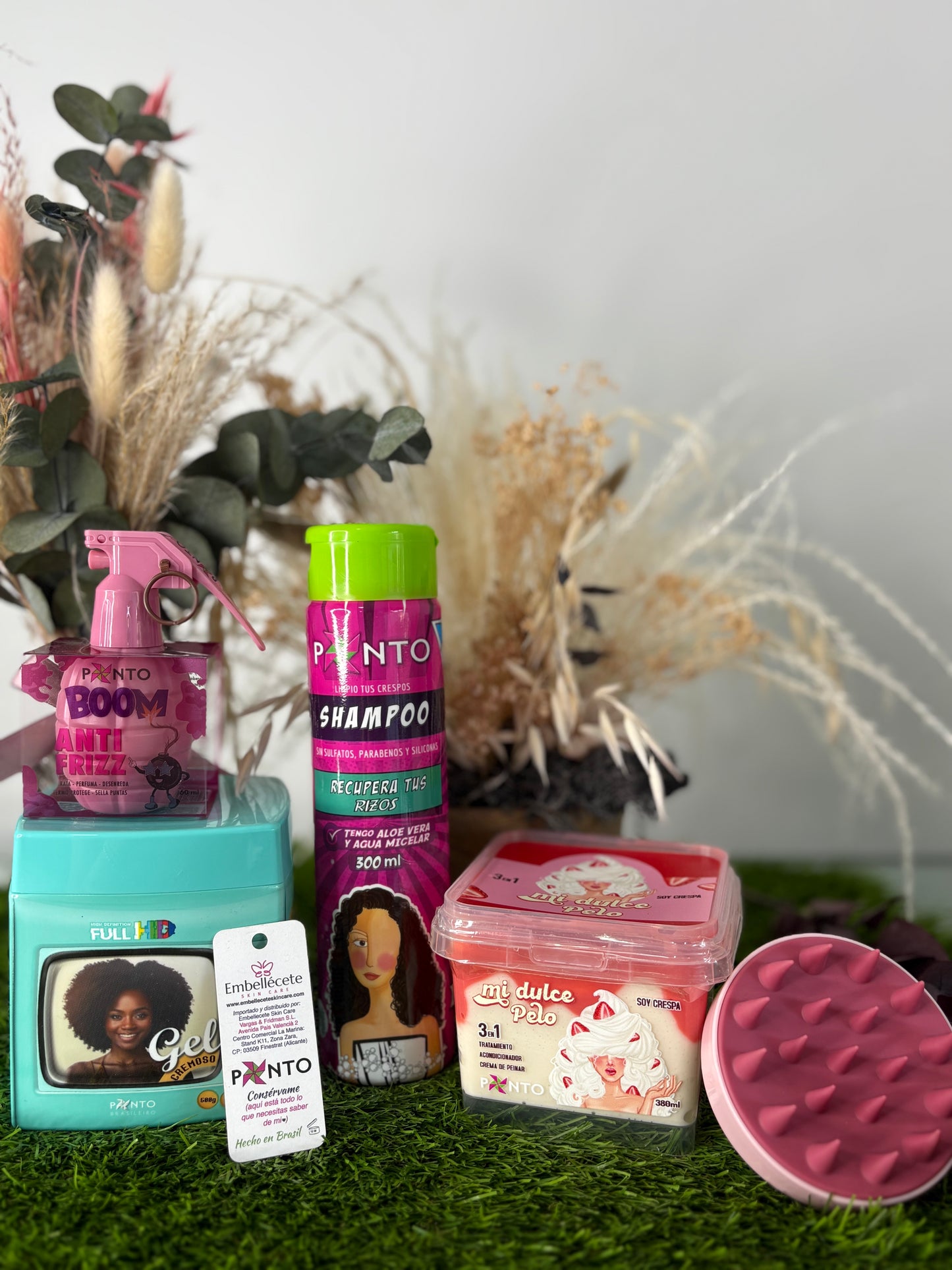 KIT PONTO- CHAMPÚ+GEL HD+MI DULCE PELO+BOOM ANTIFRIZZ