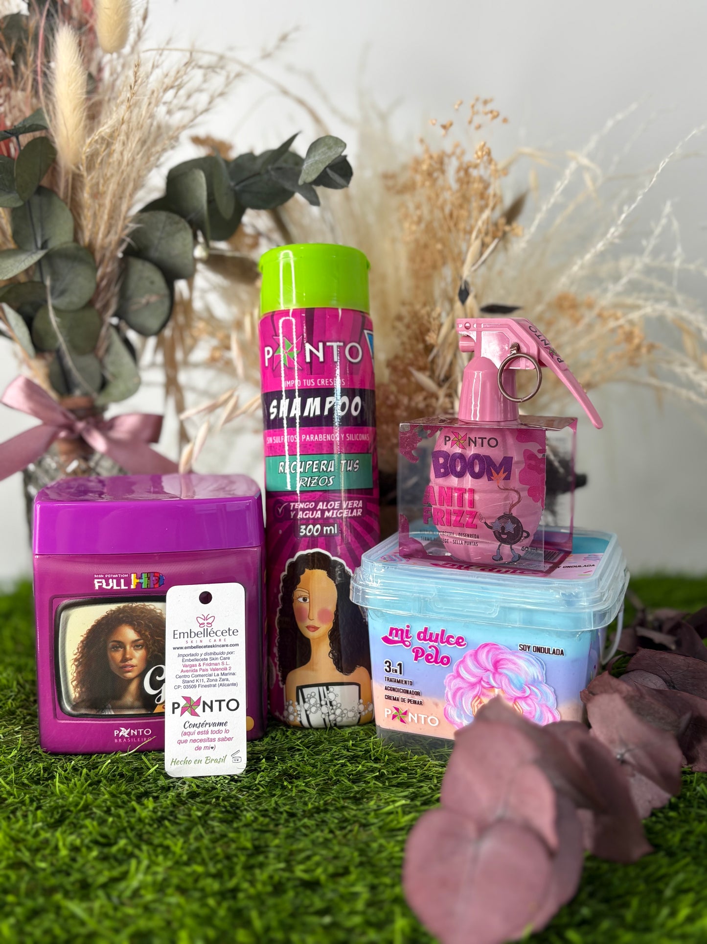 KIT PONTO- CHAMPÚ+GEL HD+MI DULCE PELO+BOOM ANTIFRIZZ