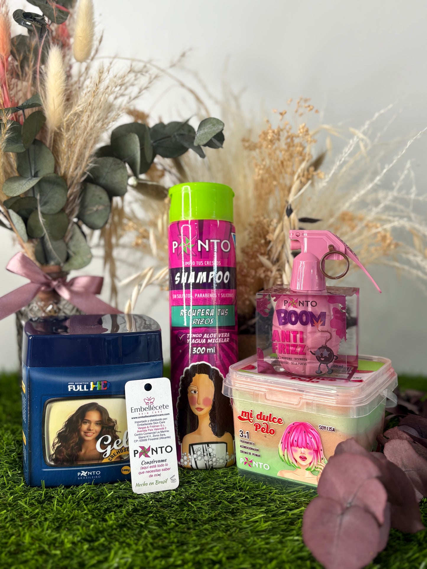 KIT PONTO- CHAMPÚ+GEL HD+MI DULCE PELO+BOOM ANTIFRIZZ