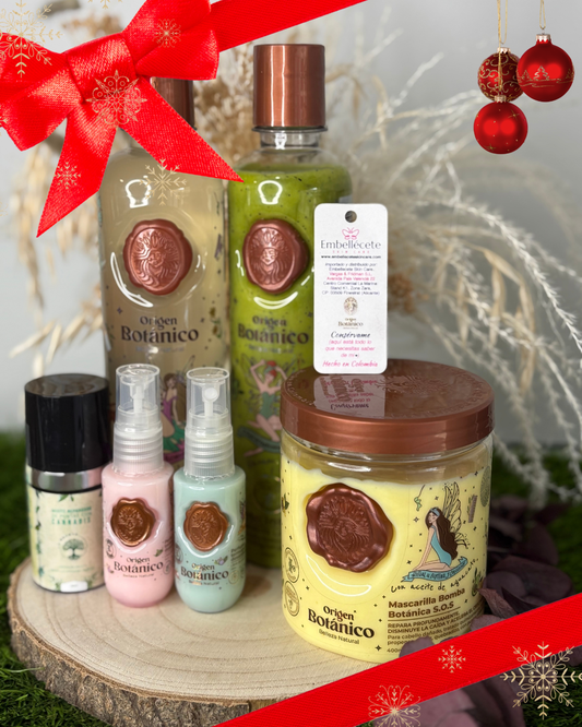 KIT BOTANICO- CHAMPÚ+PLEX+BOMBA BOTANICA+MINI DÚO TERMOPROTECTORES+ACEITE REPARADOR DE PUNTAS