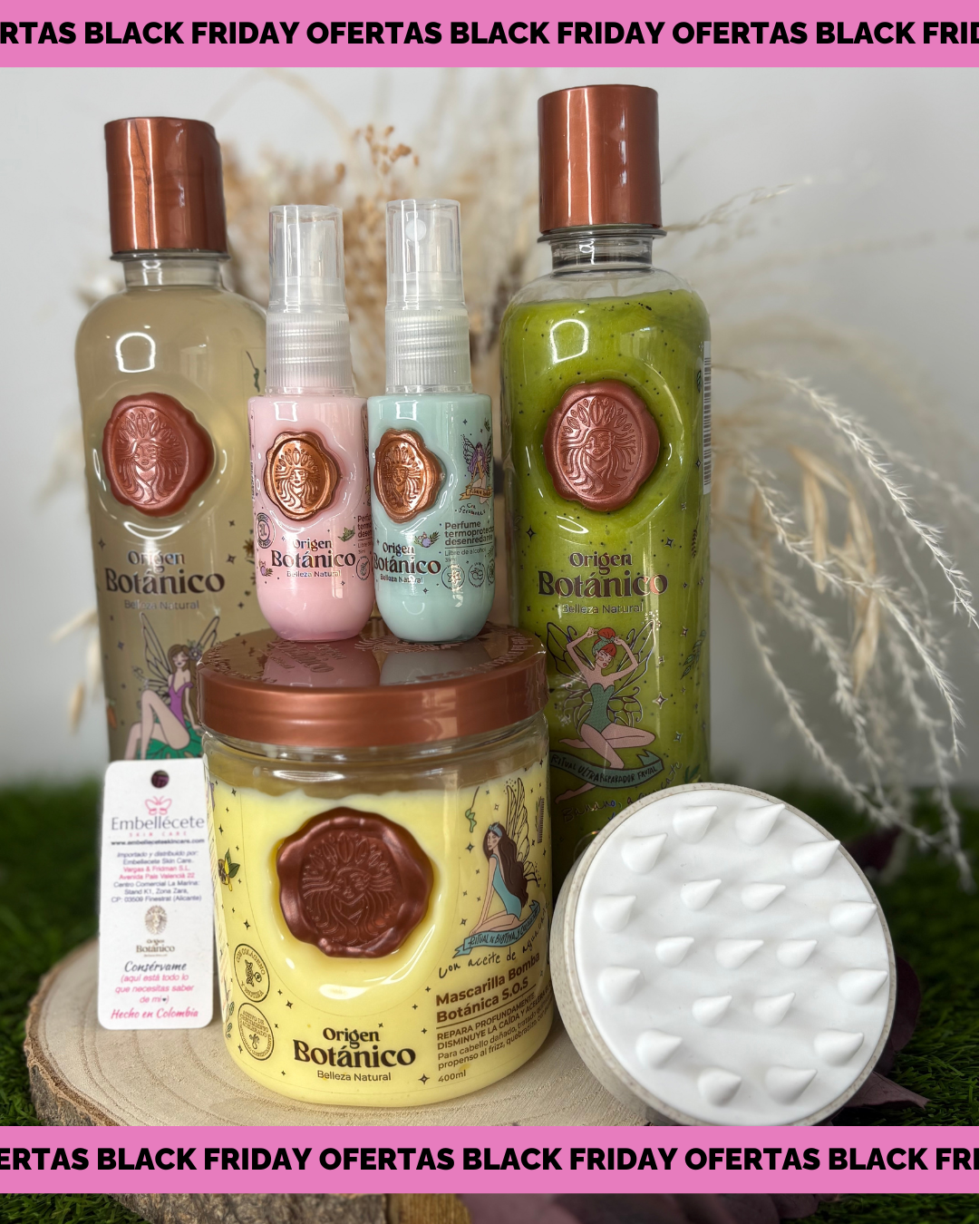 KIT BOTANICO- CHAMPÚ+PLEX +BOMBA BOTANICA+ MINI DÚO TERMOPROTECTORES