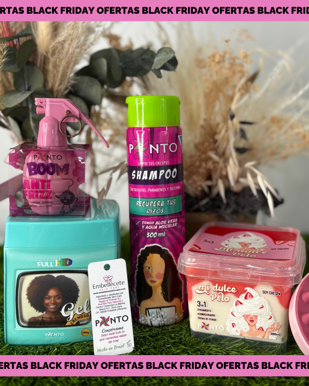 KIT PONTO- CHAMPÚ+GEL HD+MI DULCE PELO+BOOM ANTIFRIZZ