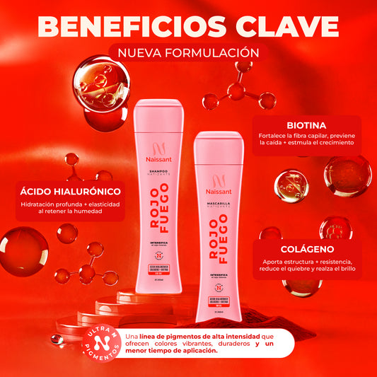SHAMPOO MATIZANTE 300ml ROJO FUEGO
