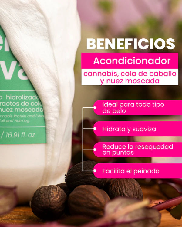 ACONDICIONADOR COLA DE CABALLO,  PROTEÍNA HIDROLIZADA, NUEZ MOSCADA